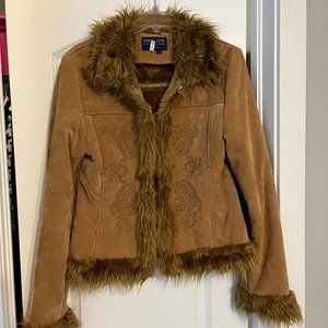 Women's First Line Los Angeles Suede/Fur Pasiley Coat - Medium